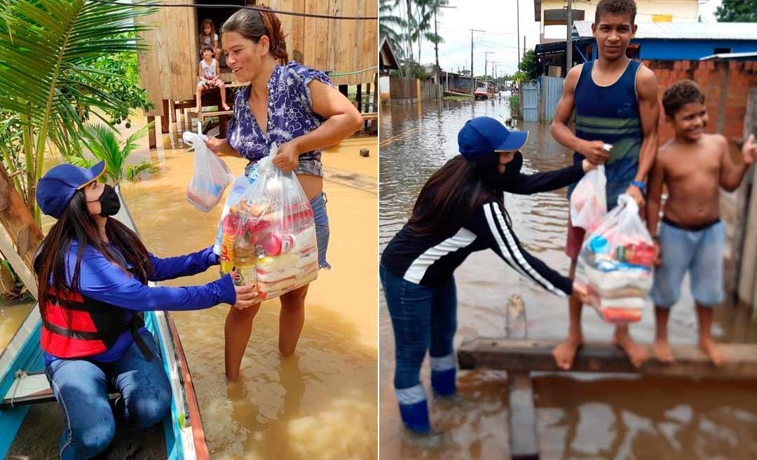 Mão amiga:  Deputadas Antonia e Jéssica Sales levam  ajuda  humanitária para famílias atingidas pela cheia dos rios acreanos